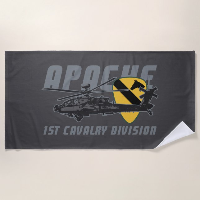 1st Cavalry Division | Attack Helicopter Beach Towel (Front)