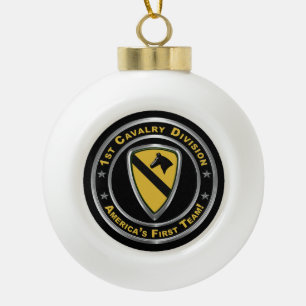1st Cavalry Division Christmas Ceramic Ball Christmas Ornament