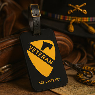 1st Cavalry Division "First Team" Personalised Luggage Tag