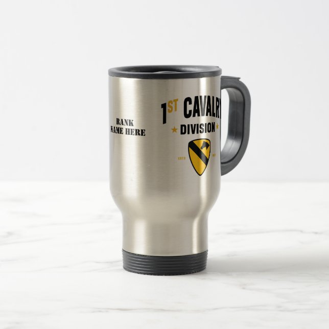 1st Cavalry Division "First Team United States" Travel Mug (Front Right)