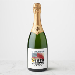 1st Cavalry Division Fort Hood Vintage Military Sh Sparkling Wine Label