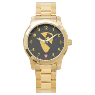 1st Cavalry Division Gold Stainless Steel Watch