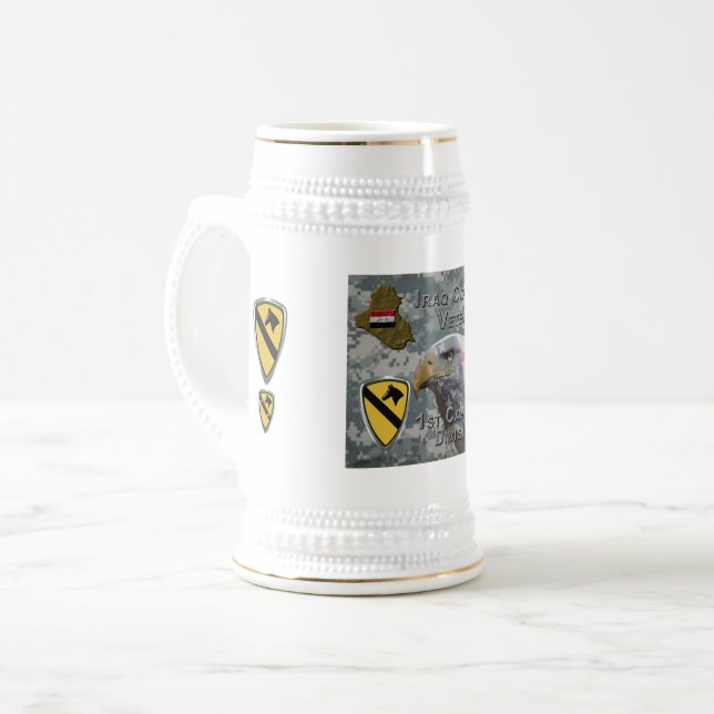 1st Cavalry Division – Iraq Veteran Beer Stein (Front Left)