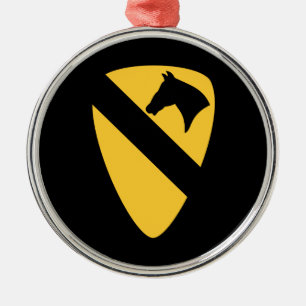 1st Cavalry Division Patch Patriotic Metal Tree Decoration
