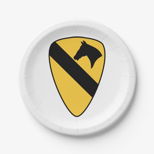 1st Cavalry Division Patch Patriotic Paper Plate (Front)