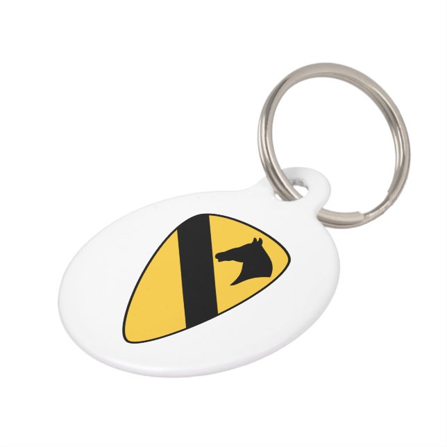 1st Cavalry Division Patch Patriotic Pet Tag (Side)
