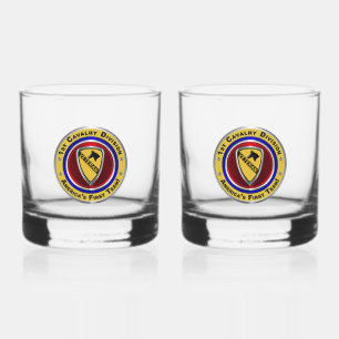 1st Cavalry Division Veteran Whiskey Glass