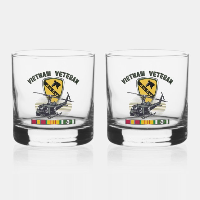 1st Cavalry Division Vietnam Air Cav Whiskey Glass (Front)