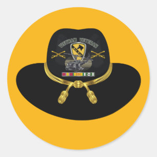 1st Cavalry Division Vietnam Veteran  Classic Round Sticker