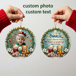 1st Christmas 2 sided, Bear Hugs & Baubles Ceramic Tree Decoration