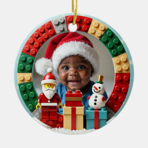 1st Christmas 2 sided Festive Builder Ceramic Tree Decoration