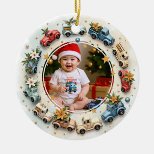 1st Christmas 2 sided, Little Joyride Ceramic Tree Decoration