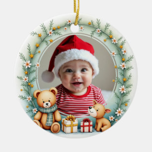 1st Christmas 2 sided Santa’s Newest Helper Ceramic Tree Decoration