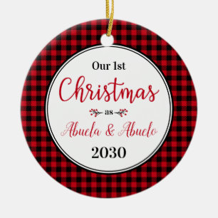 1st Christmas Abuela Abuelo Photo Ceramic Tree Decoration