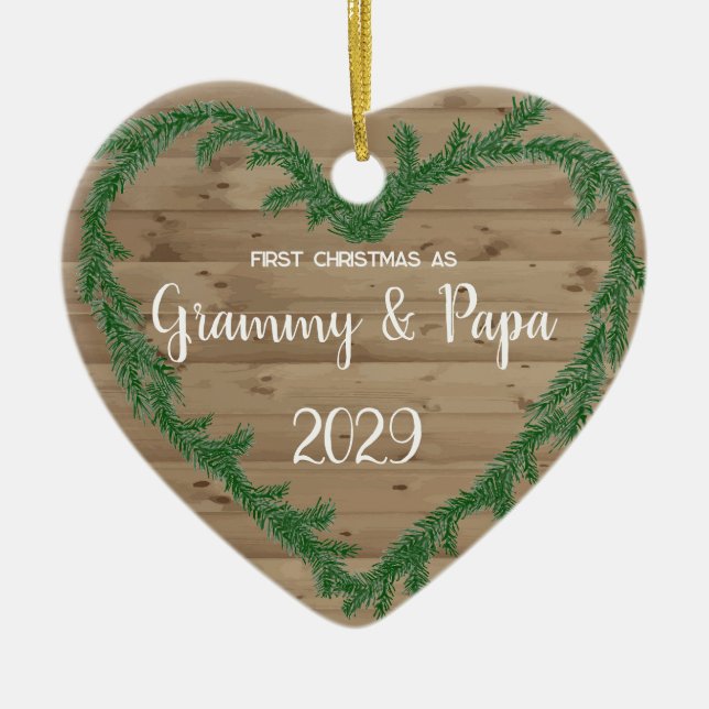 1st Christmas as Grammy Ceramic Tree Decoration (Front)