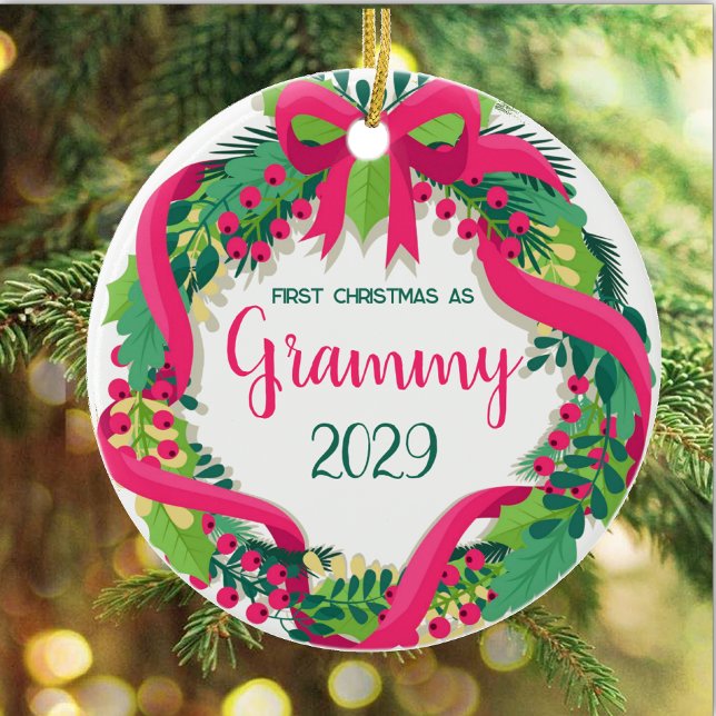 1st Christmas as Grammy Ceramic Tree Decoration (Creator Uploaded)