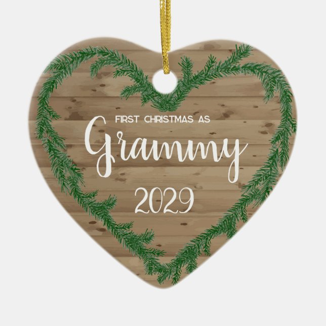 1st Christmas as Grammy Ceramic Tree Decoration (Front)