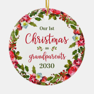 1st Christmas As Grandparents Photo Ceramic Tree Decoration