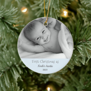 1st Christmas Aunt Nephew Personalised Ornament