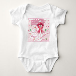 1st Christmas, Baby Granddaughter. Cute Snowbie Baby Bodysuit