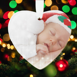 1st Christmas Baby Photo w Year Gift Ornament
