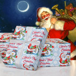 1st Christmas Baby's Personalise Name Santa Claus Wrapping Paper<br><div class="desc">Baby's Personalise Name 1st Christmas Santa Claus Wrapping Paper</div>