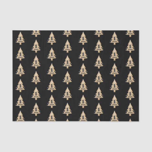 1st Christmas Black Tissue Paper (Front)