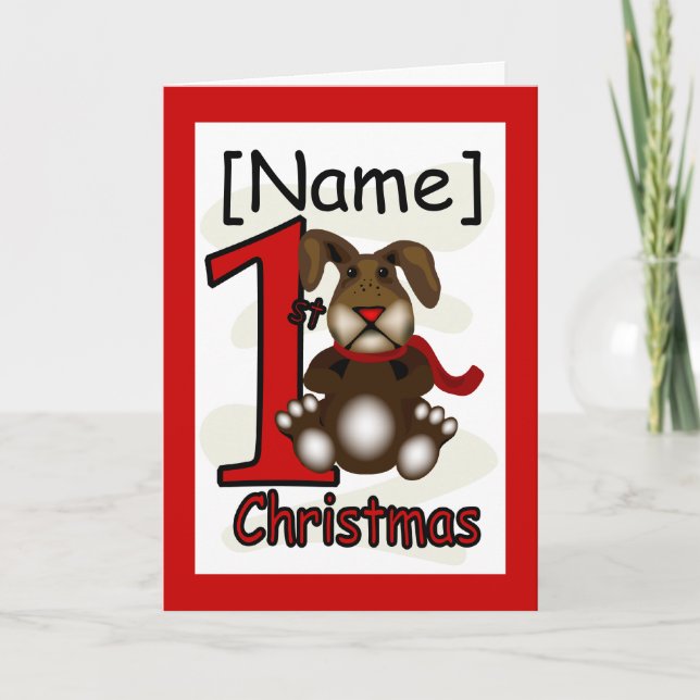 1st Christmas Bunny Greeting Card (Front)