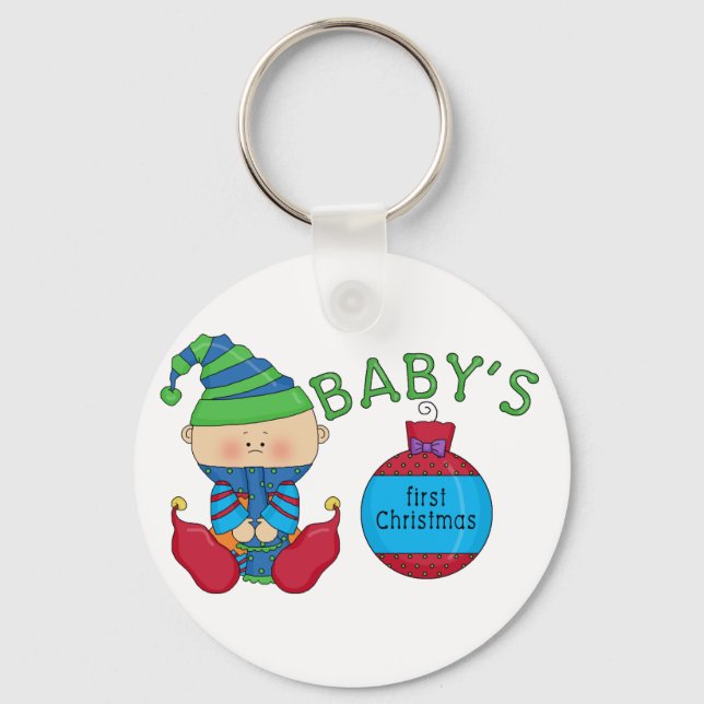 1st Christmas Elf Tshirts and Gifts Key Ring (Front)