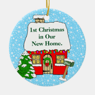 1st Christmas in New Home Ceramic Tree Decoration
