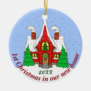 1st Christmas in New Home Ceramic Tree Decoration
