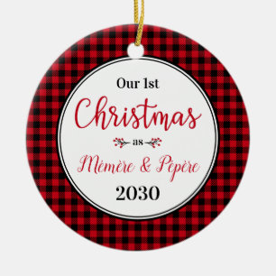 1st Christmas Memere Pepere Photo Ceramic Tree Decoration