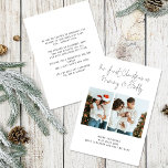 1st Christmas Mummy Daddy 2 Photos Birth Announce Holiday Card<br><div class="desc">1st Christmas As Mummy And Daddy Script 2 Photos and optional Birth Announcement  Simply replace the two sample photos with your own and personalise with your greeting and names at the bottom and message on the back. Our First Christmas as Mummy and Daddy  is in a stylish set script.</div>