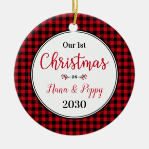 1st Christmas Nana Poppy Photo Ceramic Tree Decoration