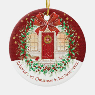 1st Christmas, New Home, Single person, Ceramic Tree Decoration