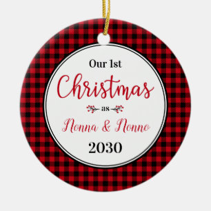 1st Christmas Nonna Nonno Photo Ceramic Tree Decoration