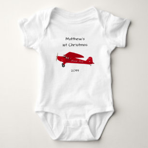 1st Christmas North Pole Aeroplane Baby Boy Bodysuit