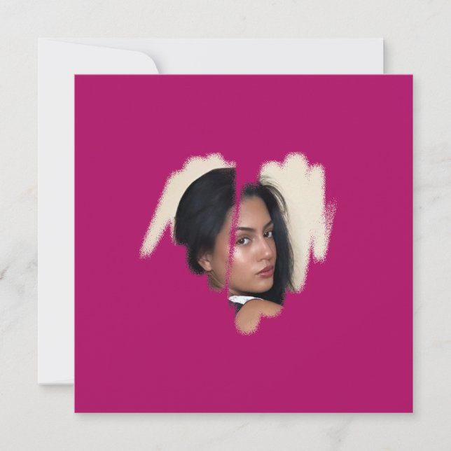1st Class Magenta Graffiti Heart Frame Card (Front)