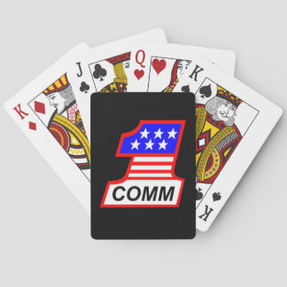 1st Combat Comm "1" logo Playing Cards