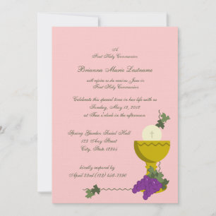 1st Communion Chalice Invitation