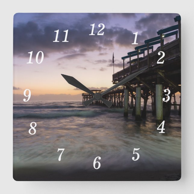 1st Dawn Cocoa Pier Wall Clock (Front)