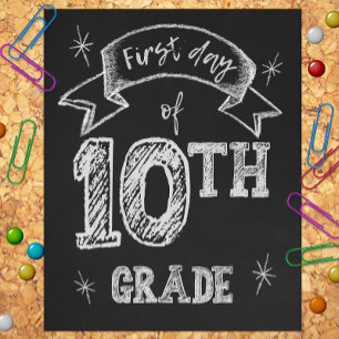 1st Day 10th Grade, First Day of School, Sophomore Photo Print