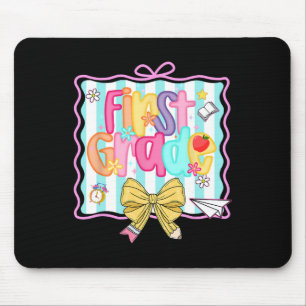 1st Day Of 1st Grade Preppy Back To School First G Mouse Pad