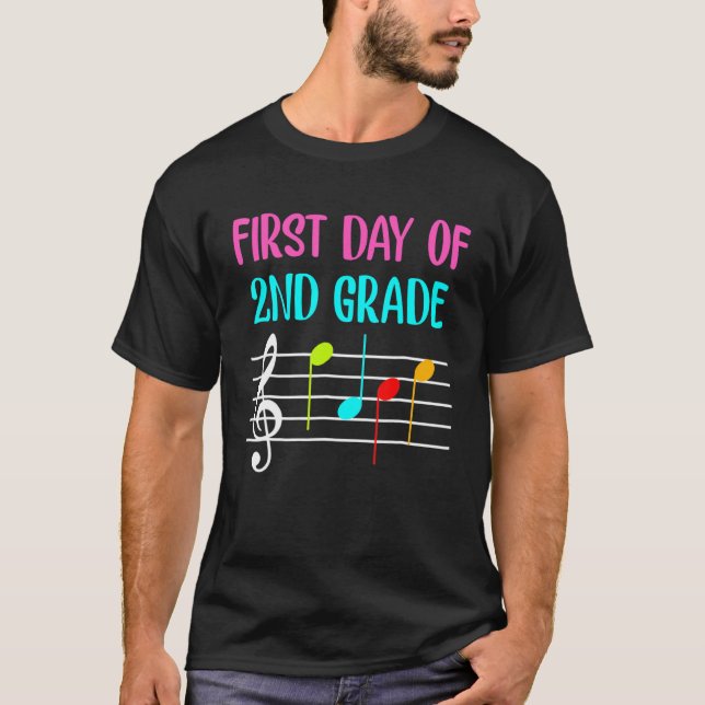 1st Day Of 2nd Grade Music Teacher Student Musicia T-Shirt (Front)