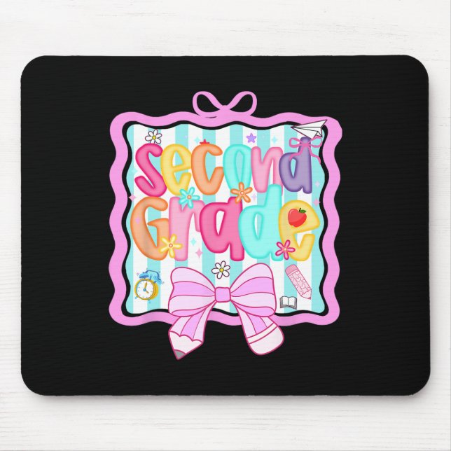 1st Day Of 2nd Grade Preppy  Mouse Pad (Front)