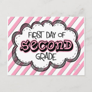 1st day of 2nd grade sign .jpg postcard