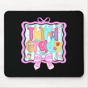 1st Day Of 3rd Grade Preppy Back To School Third G Mouse Pad