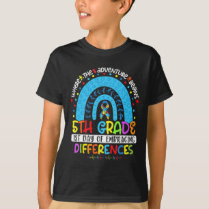 1st Day Of Embracing Differences 5th Grade Autism T-Shirt