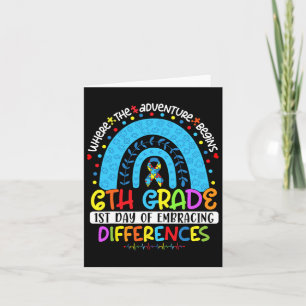 1st Day Of Embracing Differences 6th Grade Autism Card