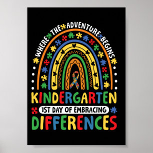 1st Day Of Embracing Differences Kindergarten Auti Poster
